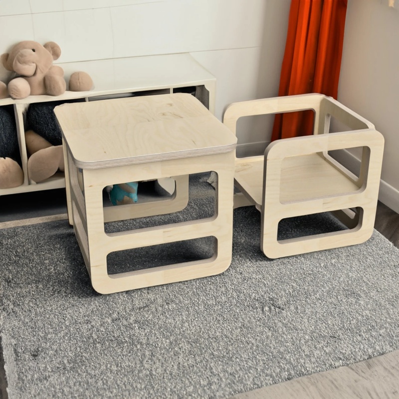Kids Monti chair, Kids Monti table, Small kids furniture, Plywood chair, Plywood table, Monti chair plywood, Monti table plywood, Small plywood furniture
